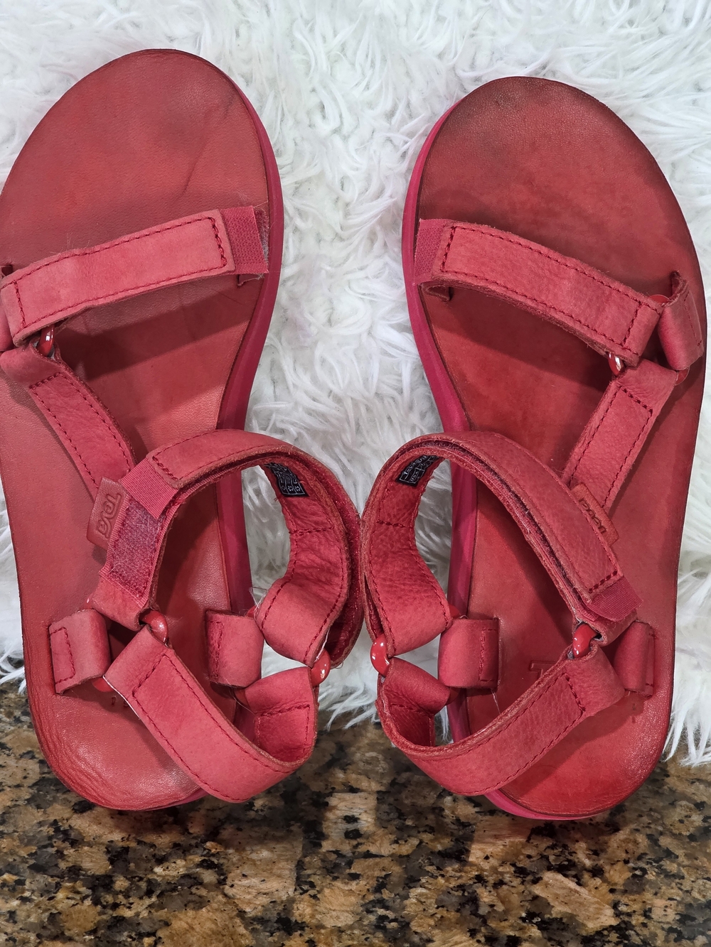 Women's Red Adjustable Strap Sandals